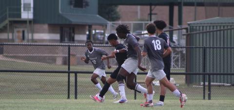 Men's Soccer Players on Field