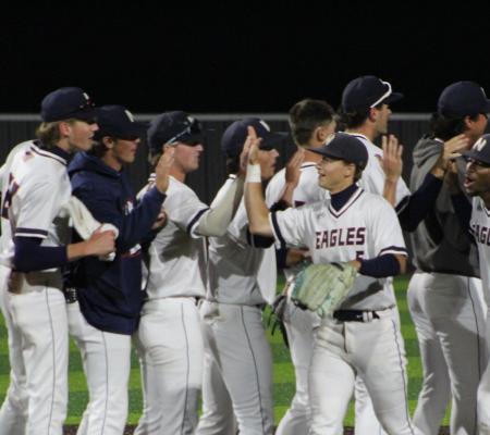 Baseball Players Celebrating End of Game on Field