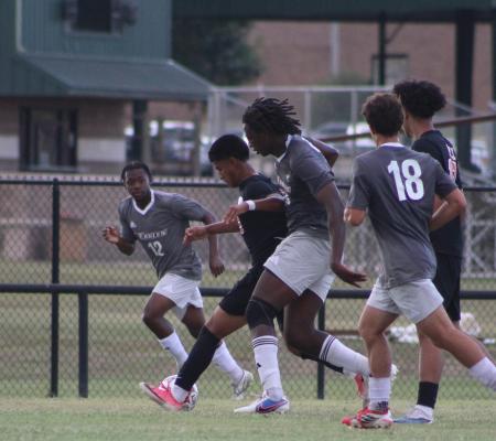 Men's Soccer Players on Field